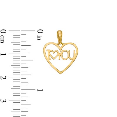 I Love You Heart Charm in 10K Gold