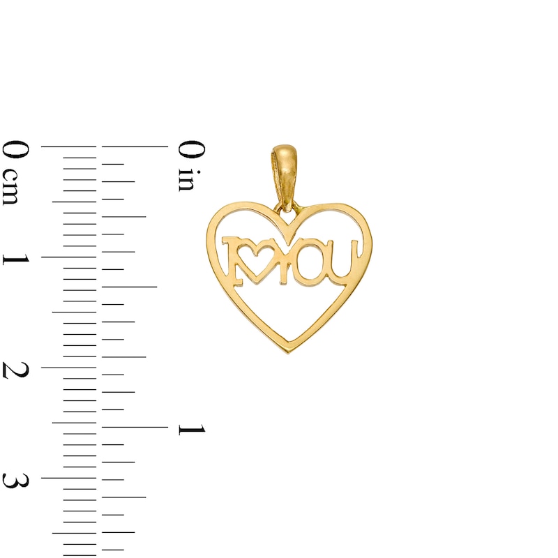 I Love You Heart Charm in 10K Gold