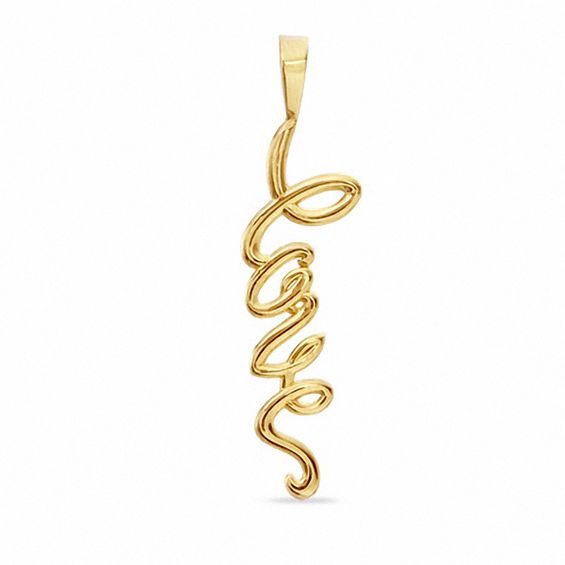 Cursive LOVE Charm in 10K Gold