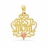 Diamond-Cut "Best Mom" Charm in 10K Two-Tone Gold