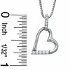 Thumbnail Image 2 of Cubic Zirconia Open Heart Pendant and 6mm Stud Earrings Set in Sterling Silver
