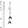 Thumbnail Image 2 of 014 Gauge Black Guitars Dangle Belly Button Ring with Cubic Zirconia in Stainless Steel