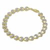Thumbnail Image 1 of Diamond Accent Swirl Heart Bracelet in Sterling Silver with 18K Gold Plate - 7.25"