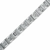 1/10 CT. T.W. Diamond 9mm Square Link Bracelet in Stainless Steel - 8.5"
