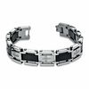 Thumbnail Image 2 of 1/7 CT. T.W. Diamond 12mm Cross Link Bracelet in Two-Tone Stainless Steel - 8.5"