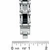 Thumbnail Image 3 of 1/7 CT. T.W. Diamond 12mm Cross Link Bracelet in Two-Tone Stainless Steel - 8.5"