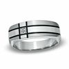Thumbnail Image 1 of Diamond Accent Pattern Ring in Two-Tone Stainless Steel