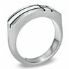 Thumbnail Image 2 of Diamond Accent Pattern Ring in Two-Tone Stainless Steel