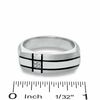 Thumbnail Image 3 of Diamond Accent Pattern Ring in Two-Tone Stainless Steel