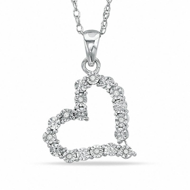 Buy 14K Diamond Heart Pendant Necklace White Gold Heart Diamond Necklace  Solitaire Necklace Diamond Pendant Solitaire Heart Necklace Online in India  - Etsy