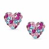 Thumbnail Image 0 of 6mm Pastel Crystal Heart Stud Earrings in 10K Gold