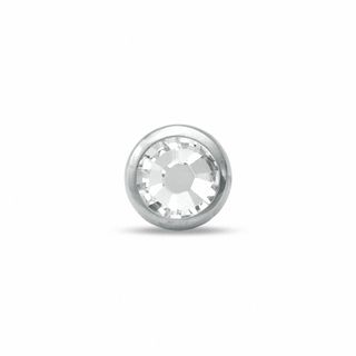 014 Gauge 4mm Dermal Anchor Topper with White Crystal in Titanium