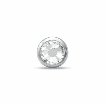 014 Gauge 4mm Dermal Anchor Topper with White Crystal in Titanium