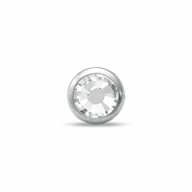 Main Image 1 of 014 Gauge 4mm Dermal Anchor Topper with White Crystal in Titanium