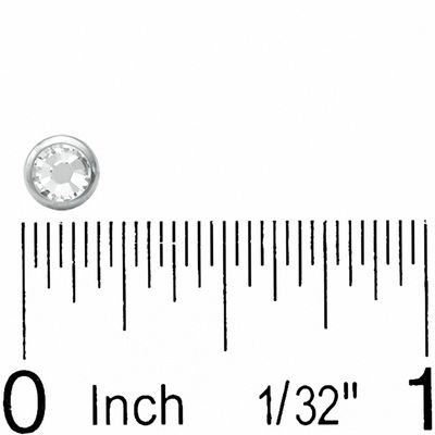 014 Gauge 4mm Dermal Anchor Topper with White Crystal in Titanium