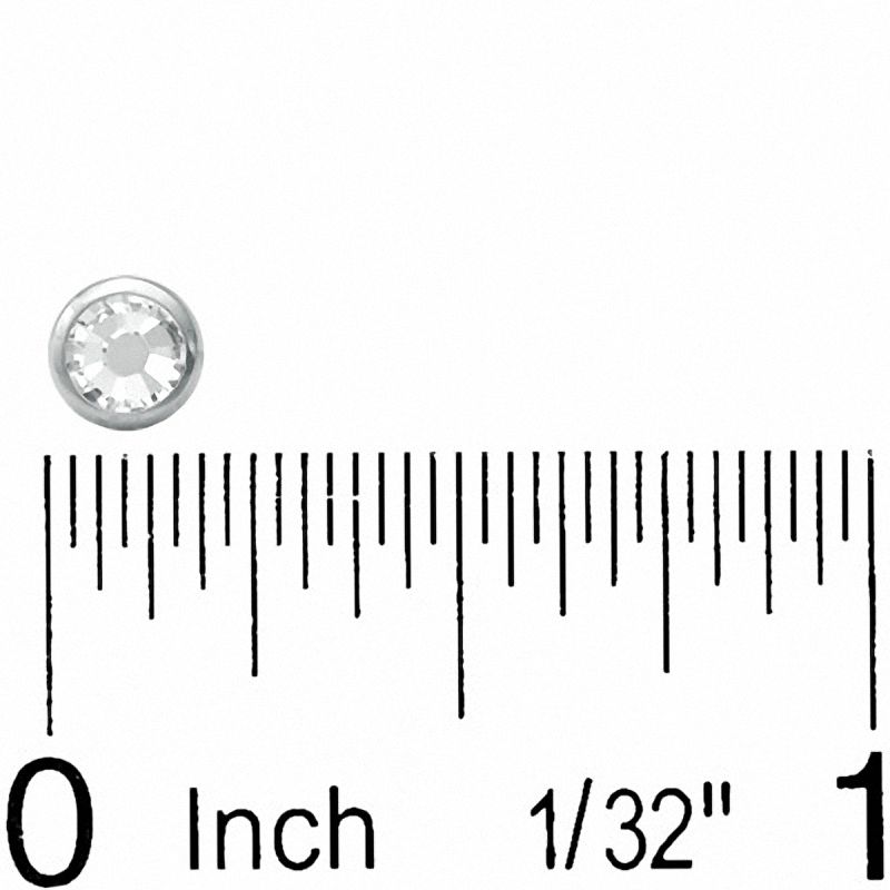 Main Image 2 of 014 Gauge 4mm Dermal Anchor Topper with White Crystal in Titanium