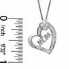 Thumbnail Image 1 of Cubic Zirconia Heart MOM Pendant with 5mm Stud Earrings Set in Sterling Silver