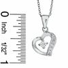 Cubic Zirconia Heart Pendant and 6mm Stud Earrings Set in Sterling Silver