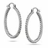 Thumbnail Image 0 of 30mm Cubic Zirconia Inside-Out Hoop Earrings in Sterling Silver