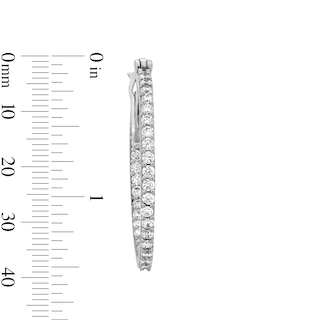 30mm Cubic Zirconia Inside-Out Hoop Earrings in Sterling Silver