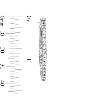 30mm Cubic Zirconia Inside-Out Hoop Earrings in Sterling Silver