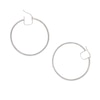 Cubic Zirconia 2 x 55mm Hoop Earrings in Sterling Silver