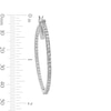Thumbnail Image 3 of Cubic Zirconia Inside-Out 2 x 40mm Hoop Earrings in Sterling Silver