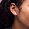 Thumbnail Image 2 of 5.75mm Freshwater Cultured Pearl and Crystal Stud Earrings in 10K Gold