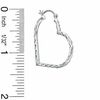 26mm Diamond-Cut Heart Hoop Earrings in Sterling Silver