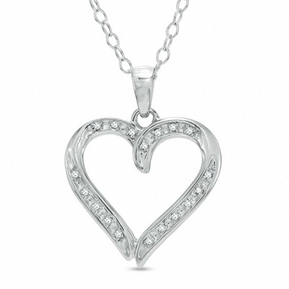 Zales Diamond Accent Single Wing Pendant in Sterling Silver