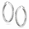 30mm Diamond-Cut Inside-Out Hoop Earrings in Hollow Sterling Silver