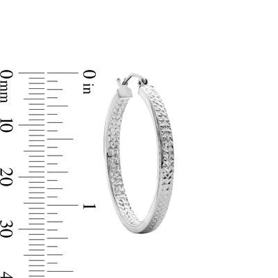 30mm Diamond-Cut Inside-Out Hoop Earrings in Hollow Sterling Silver