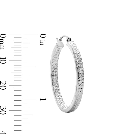 30mm Diamond-Cut Inside-Out Hoop Earrings in Hollow Sterling Silver