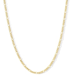 050 Gauge Figaro Chain Necklace in 14K Hollow Gold Bonded Sterling Silver - 18&quot;