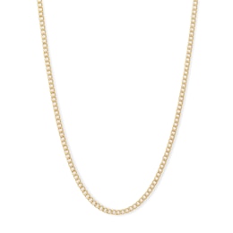 050 Gauge Curb Chain Necklace in 14K Hollow Gold Bonded Sterling Silver - 18&quot;