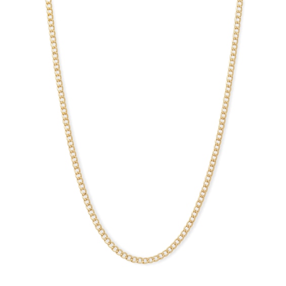 Gauge Curb Chain Necklace in 14K Hollow Gold Bonded Sterling Silver