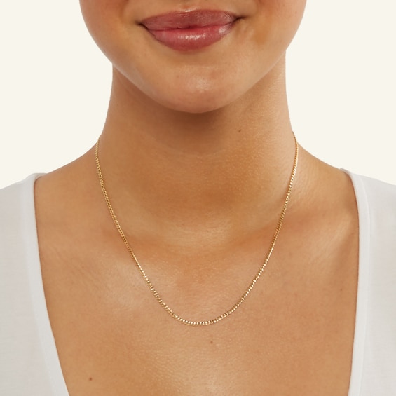 14K Hollow Gold Bonded Curb Chain - 18"