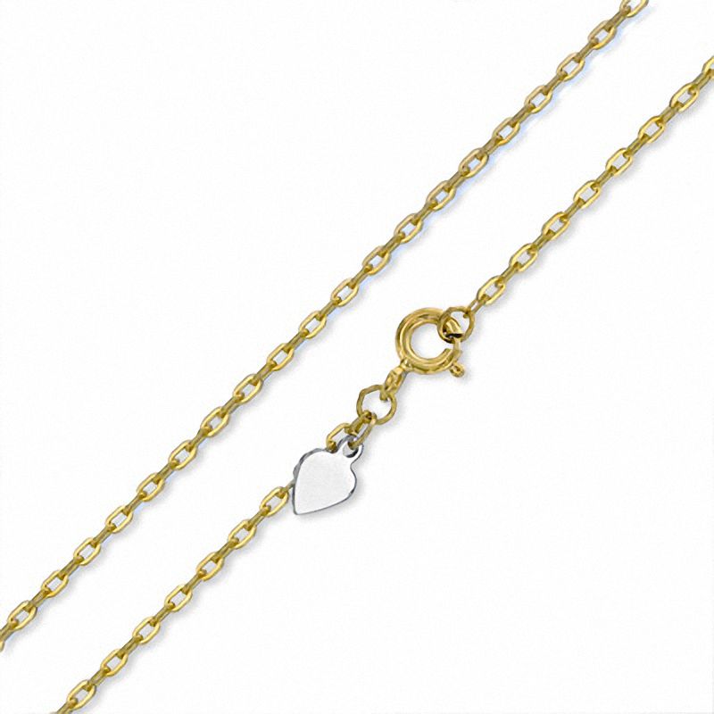 Main Image 1 of Sterling Silver with 14K Gold Plate 040 Gauge Square Cable Chain Necklace - 18"