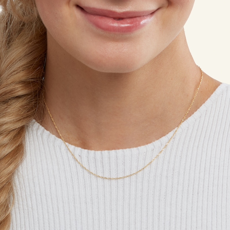 Main Image 3 of 14K Solid Gold Bonded Singapore Chain - 16"