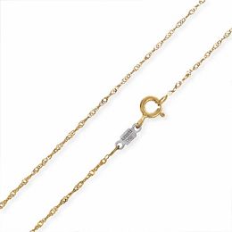 020 Gauge Singapore Chain Necklace in 14K Solid Gold Bonded Sterling Silver - 18&quot;
