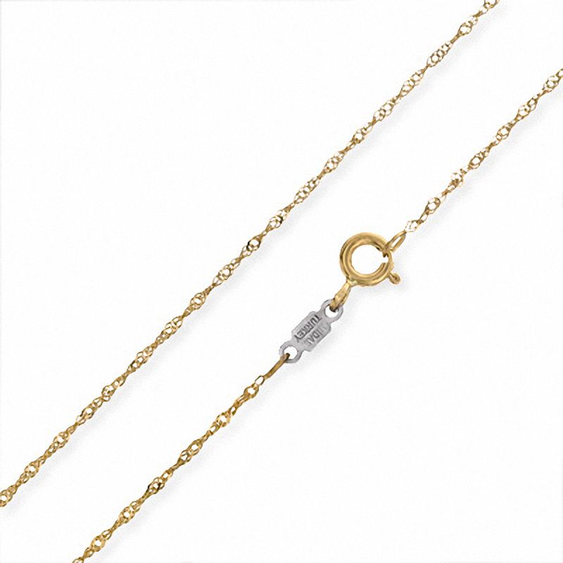 020 Gauge Singapore Chain Necklace in 14K Solid Gold Bonded Sterling Silver - 18"