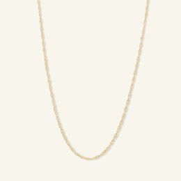 020 Gauge Singapore Chain Necklace in 14K Solid Gold Bonded Sterling Silver - 20&quot;