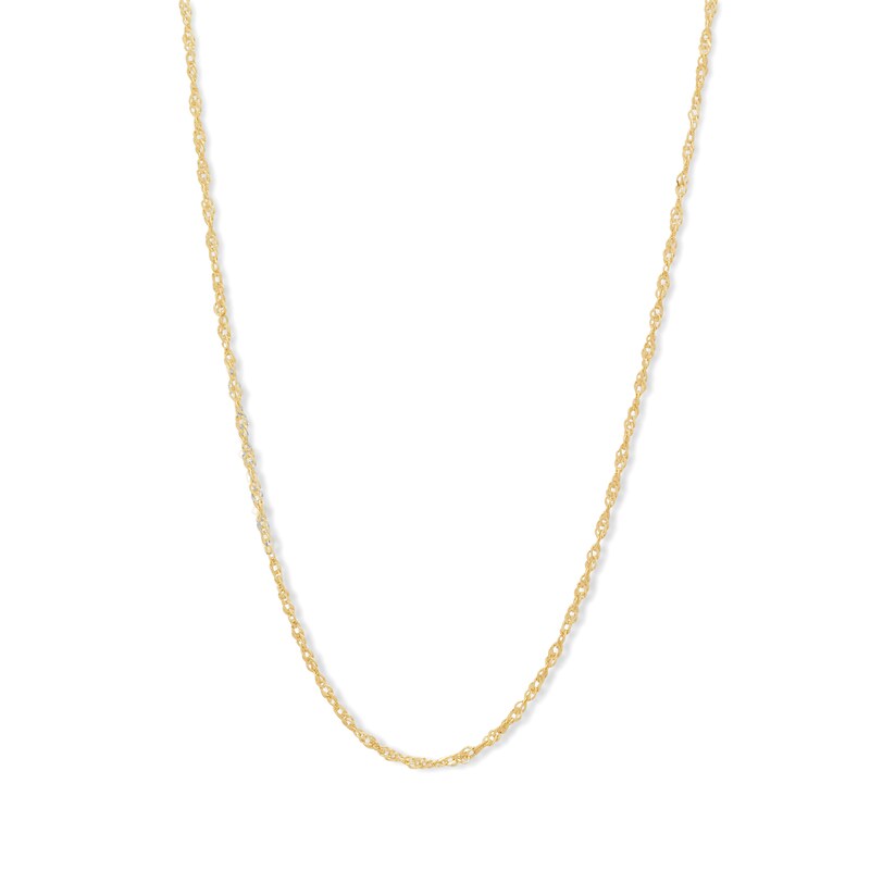 020 Gauge Singapore Chain Necklace in 14K Solid Gold Bonded Sterling Silver - 20"