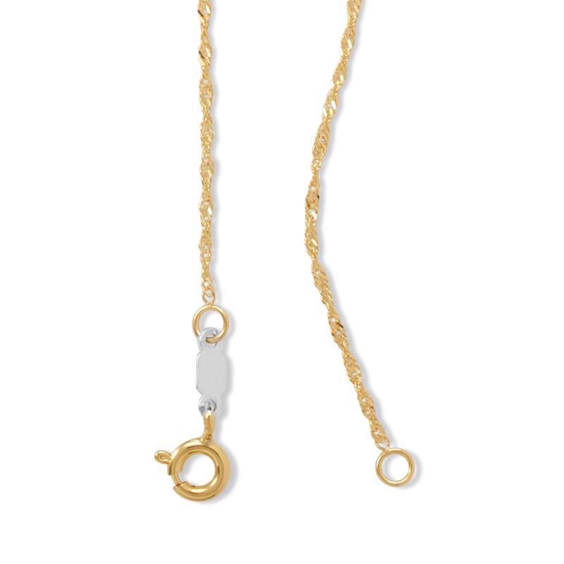 Main Image 2 of 020 Gauge Singapore Chain Necklace in 14K Solid Gold Bonded Sterling Silver - 20"