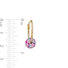 17mm Hoop Earrings with Pastel Crystal Ball in 10K White Gold