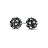 Thumbnail Image 0 of 7.5mm Black and White Crystal Ball Stud Earrings in 10K White Gold