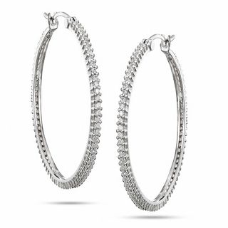 Sterling Silver CZ Hoops