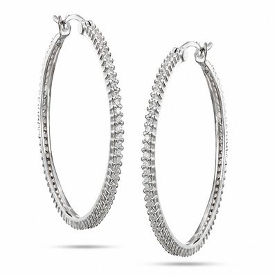Sterling Silver CZ Hoops