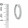 Cubic Zirconia Oval Hoop Earrings in Sterling Silver
