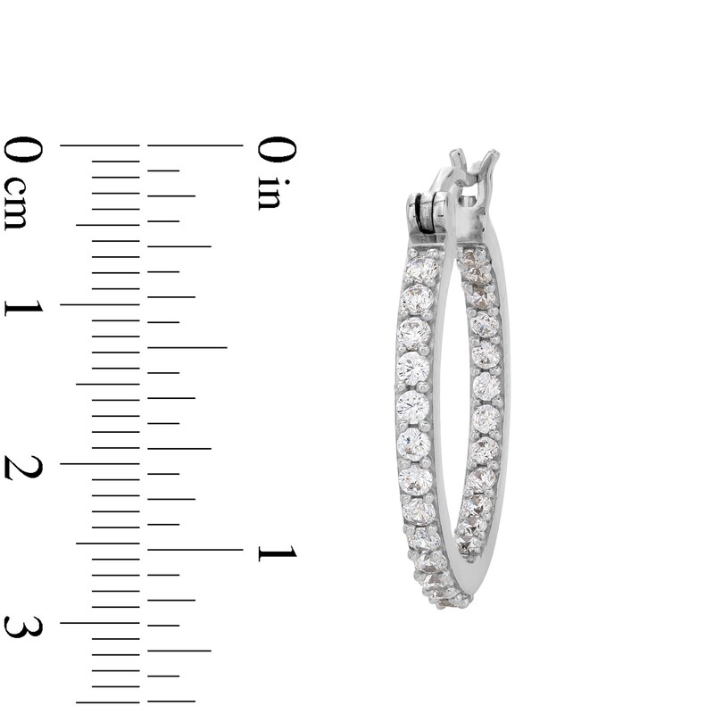 Main Image 3 of 20mm Cubic Zirconia Inside-Out Hoop Earrings in Sterling Silver